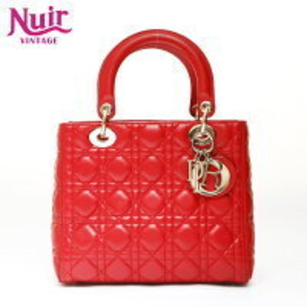 Christian Dior Lady Cannage Handbag Red